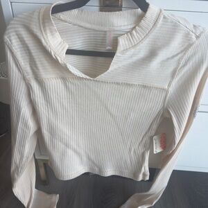 NEW WITH TAGS FP Movement Tan Long Sleeve Top Size Small